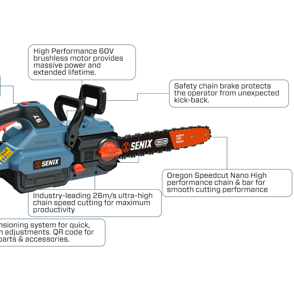 60V Brushless 45cm(18”) Chain Saw