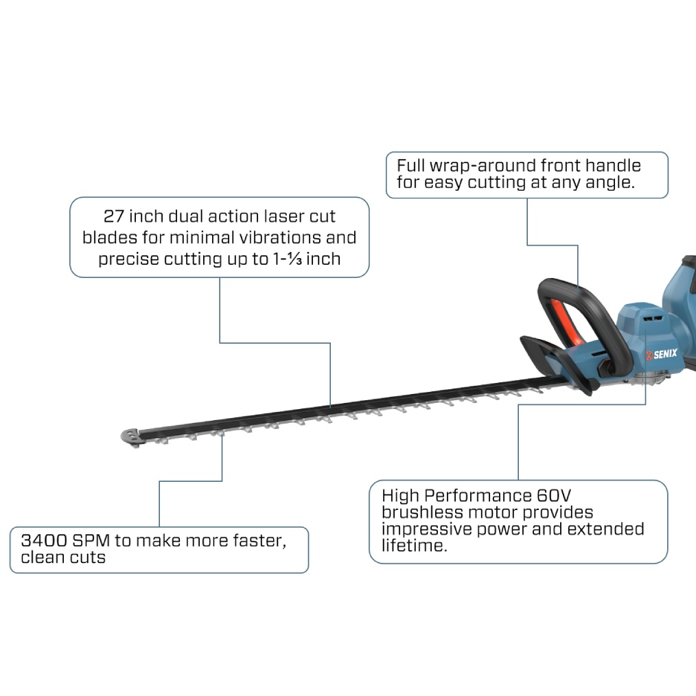 60V Brushless 660mm(27'') Hedge Trimmer