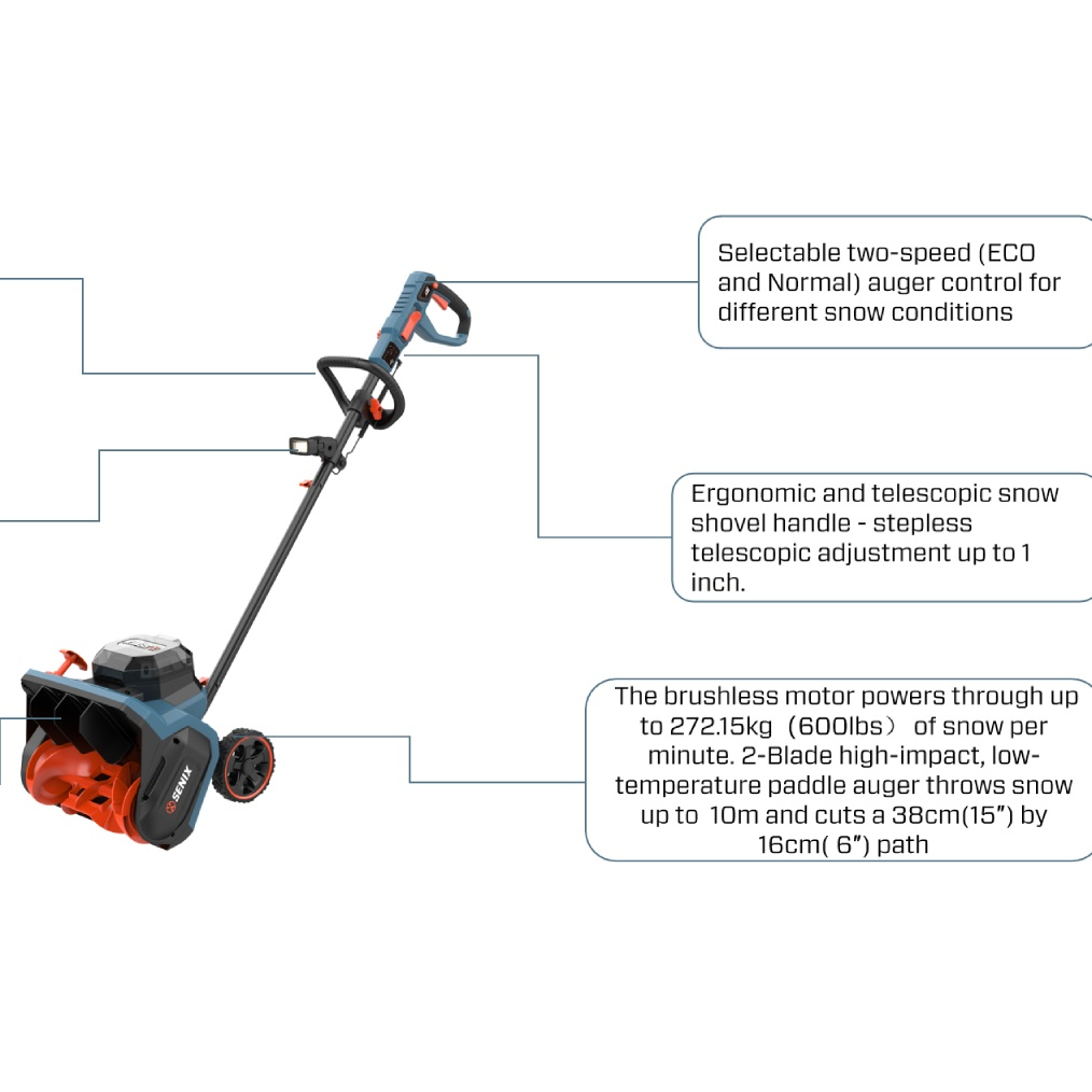 60V Brushless 38cm(15'') Snow Shovel