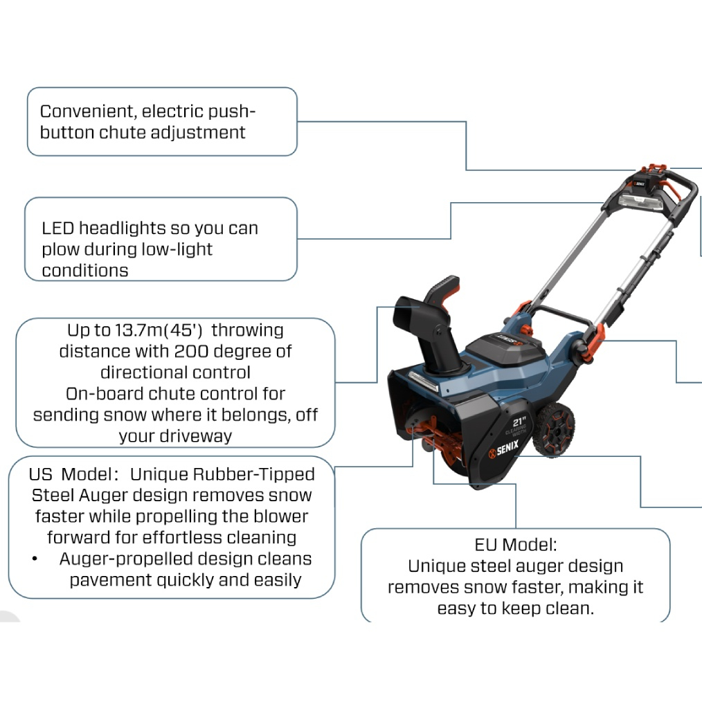 60V Brushless 53cm(21'')  Snow Blower