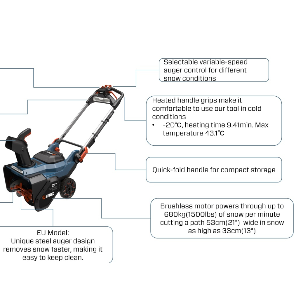 60V Brushless 53cm(21'')  Snow Blower