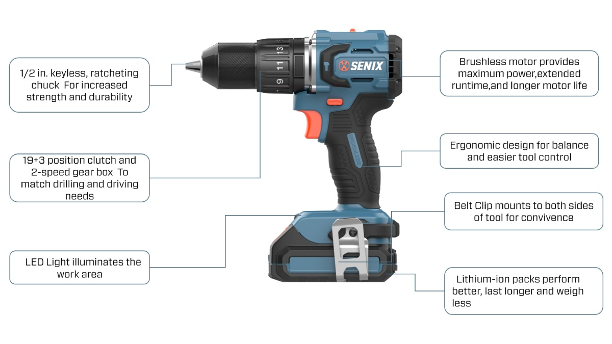 20V Brushless 13mm(1/2'') Hammer Drill