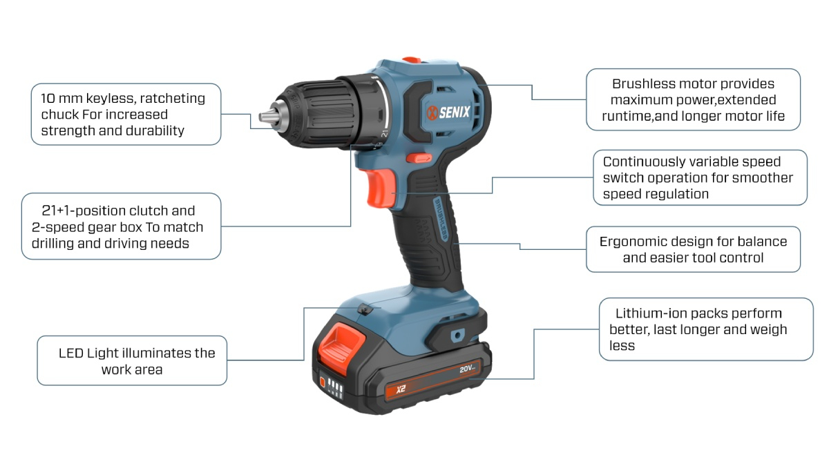 20V Brushless 10mm(3/8'') Drill Driver