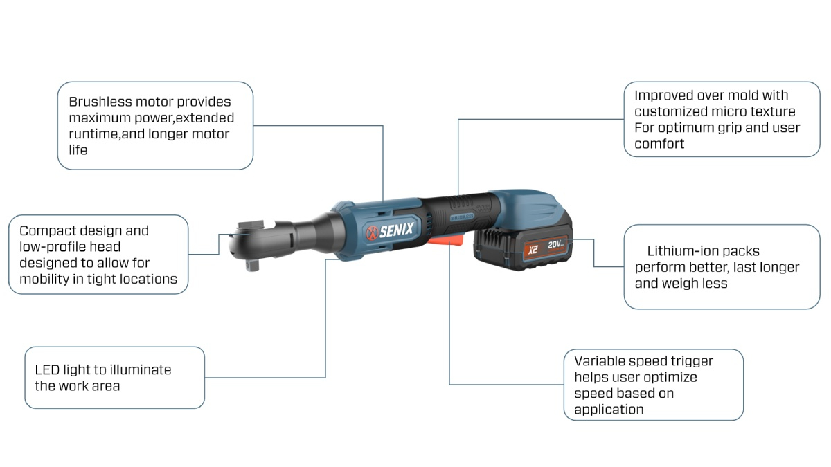 20V Brushless 13mm(1/2'') Ratchet Wrench