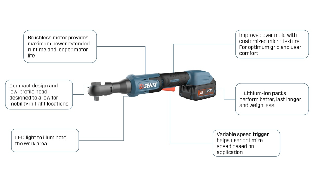 20V Brushless 9.5mm(3/8'') Ratchet Wrench