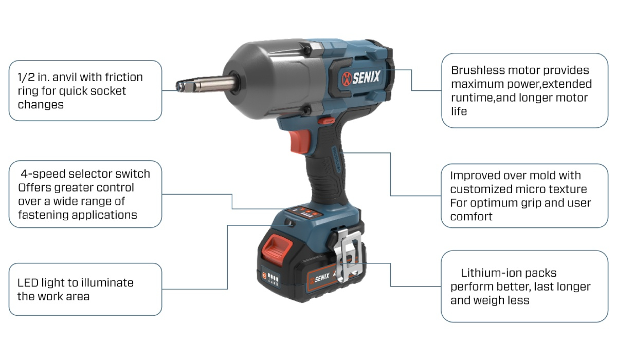 20V Brushless 12.7mm(1/2'') Impact Wrench