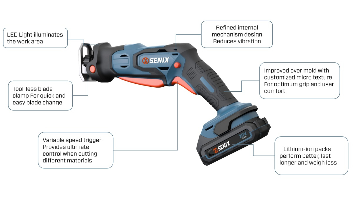 20V Cordless 12.7mm(1/2'') Reciprocating Saw