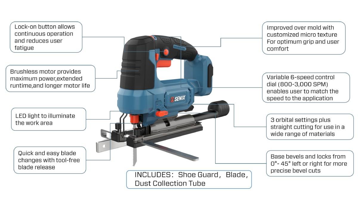 20V Brushless 23mm(7/8'') Jig Saw