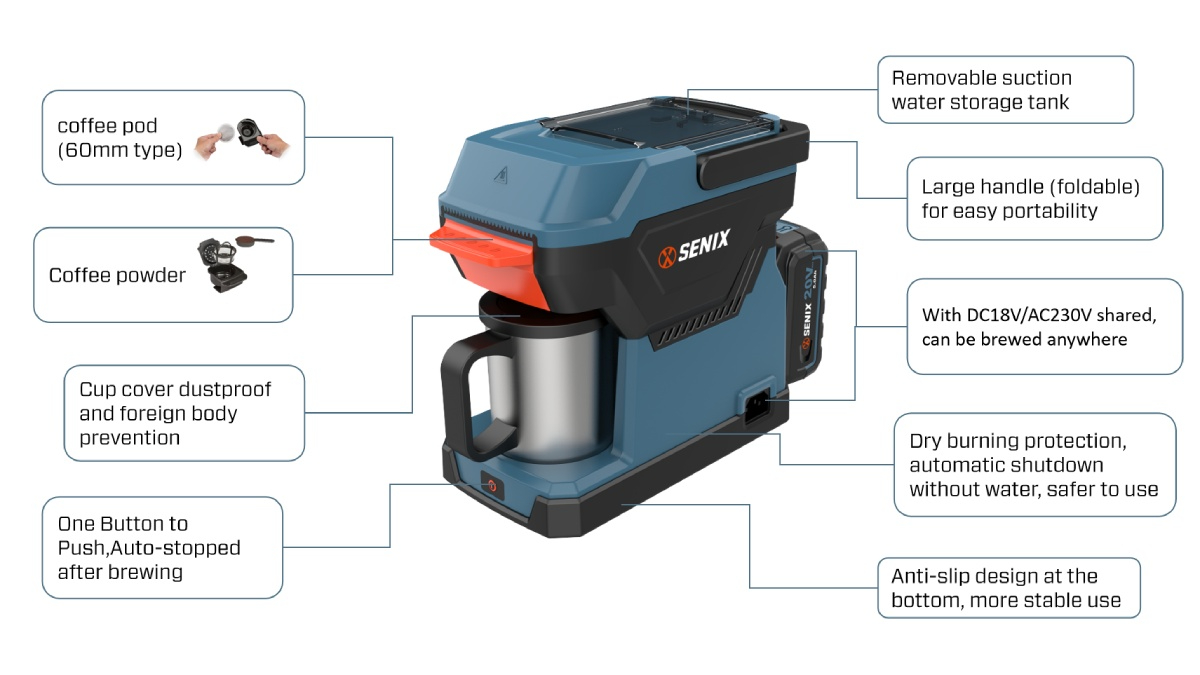 DC/AC Hybrid Coffee Maker