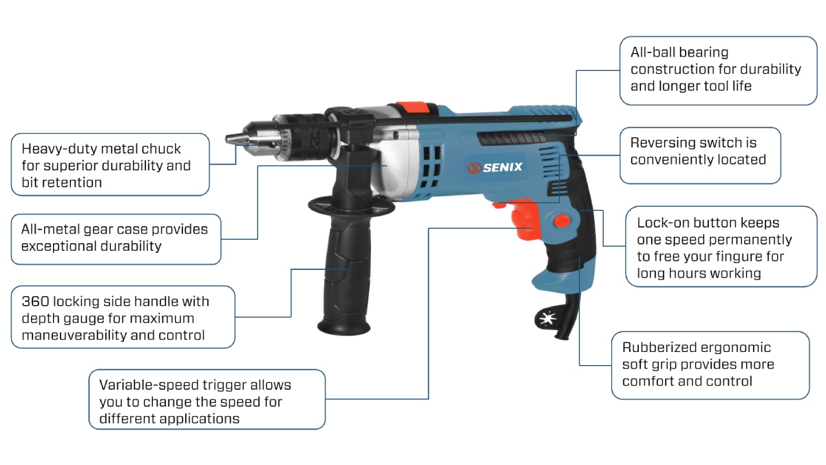 750W 13mm(1/2'') Hammer Drill