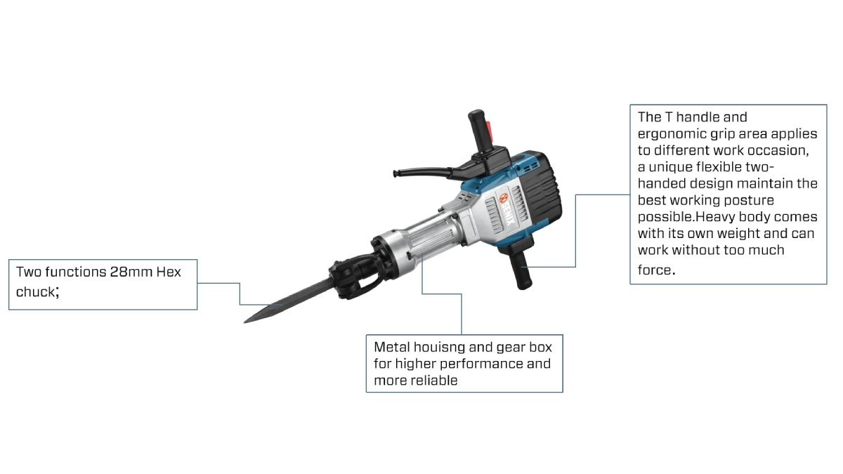 2000W 28mm(1-3/32'') Demolition Hammer