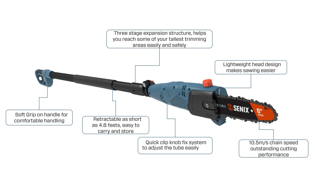 750W 20cm(8'') Pole Saw