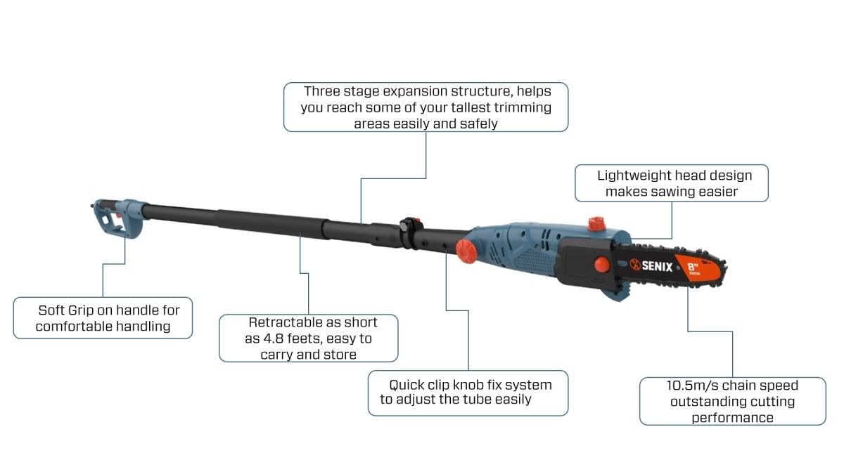 750W 20cm(8'') Pole Saw
