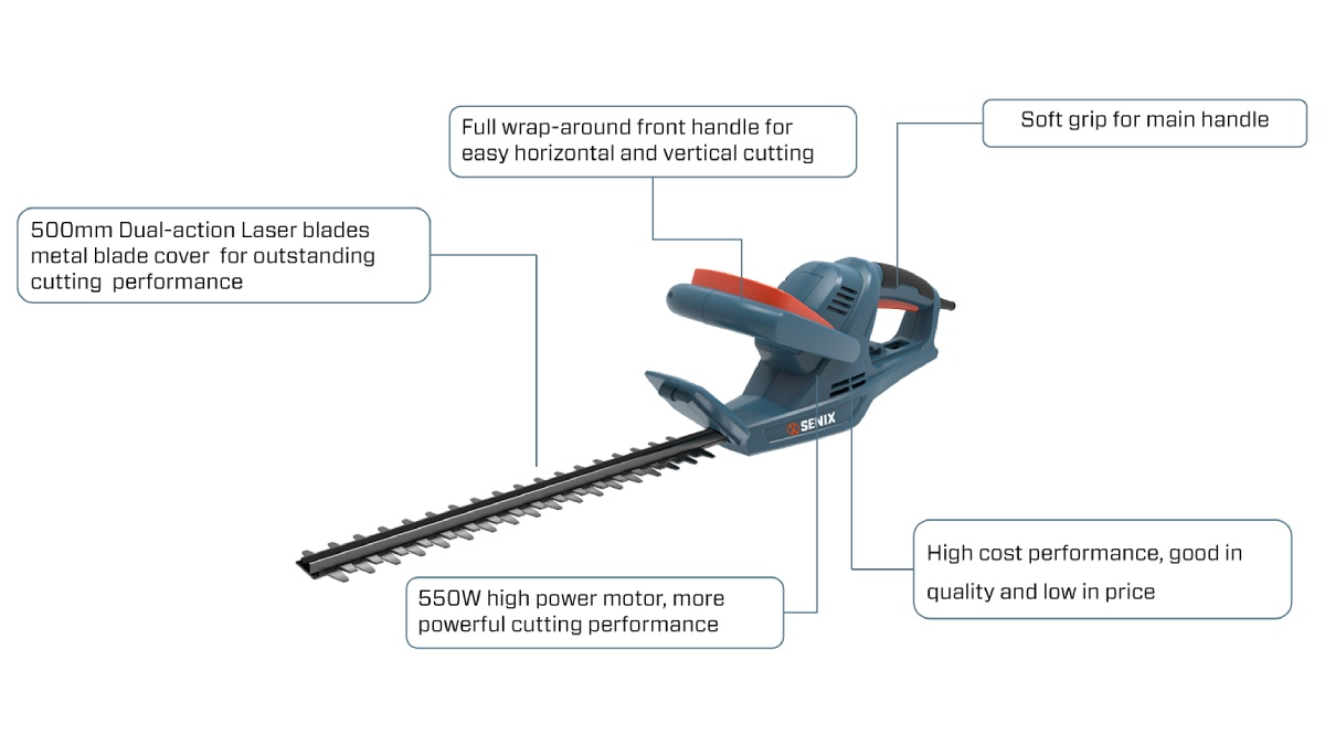 550W 600mm(23-5/8'') Hedge Trimmer