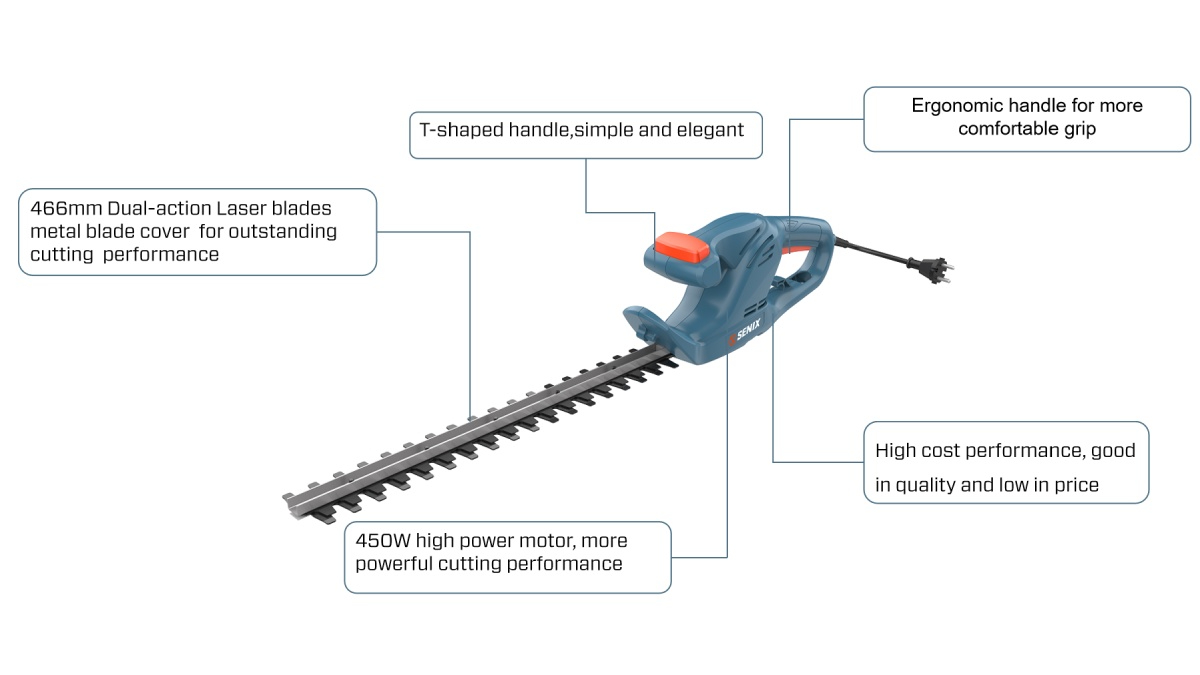450W 466mm(18-3/8'') Hedge Trimmer