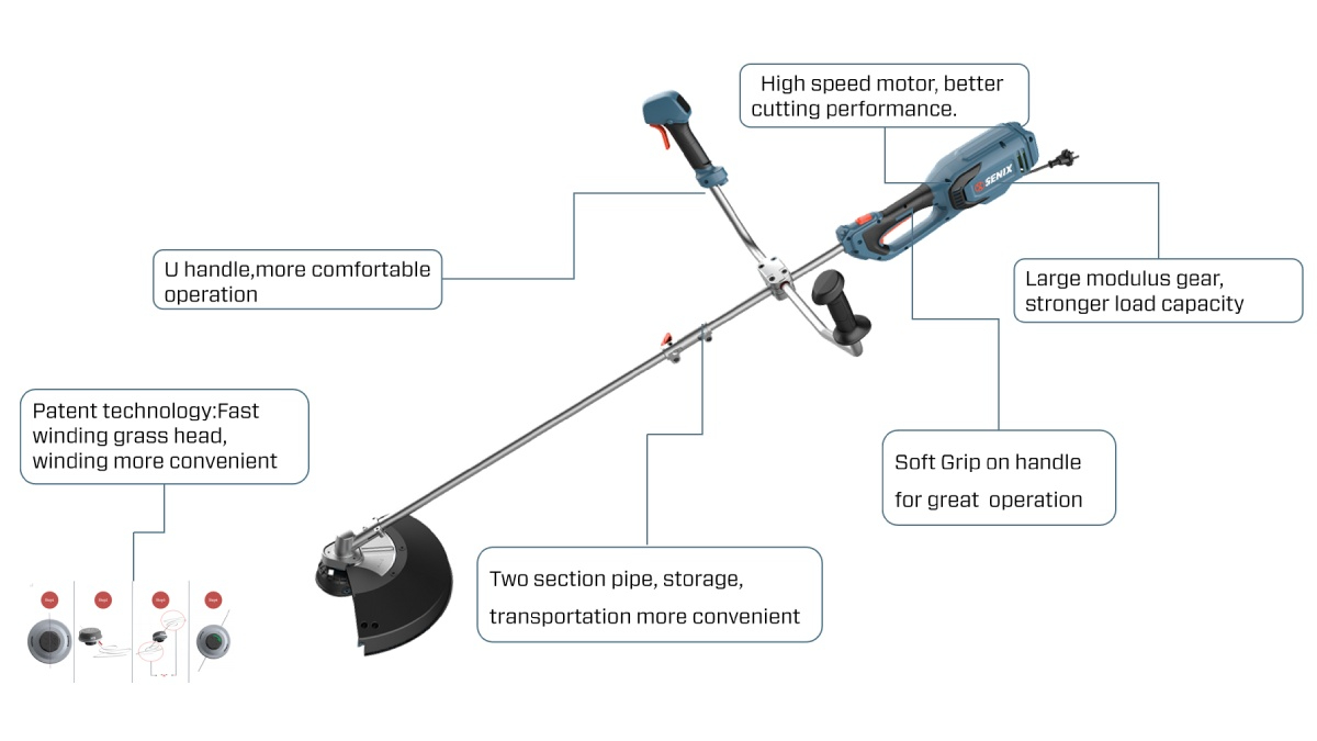 1200W 23cm(9-1/16'') Brush Cutter