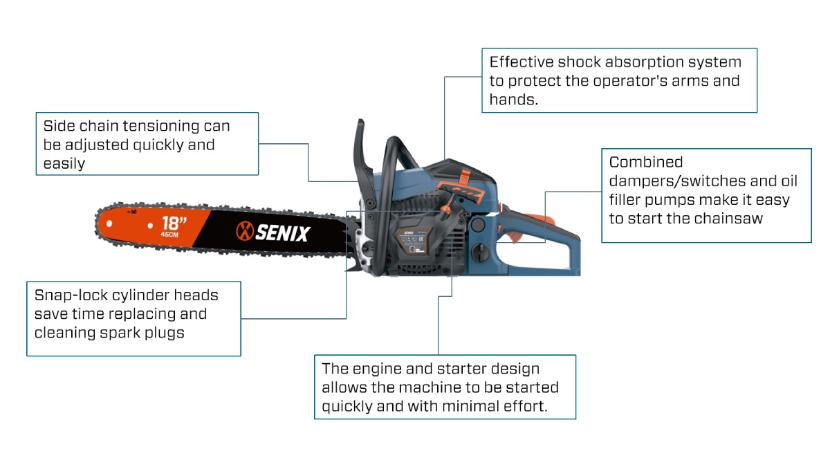 49cc 2-Stroke 46cm(18'') Chain Saw