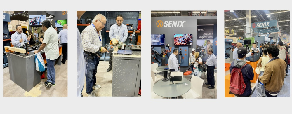 Visitors learn about products at the SENIX booth